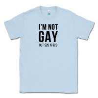 Dusty Blue i'm not gay but $20 is $20 (white) Classic Tee - linhVisuals