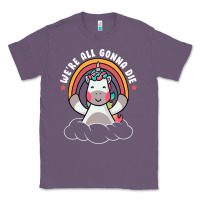 Lavender we're all gonna die funny cute unicorn Classic Tee - linhVisuals