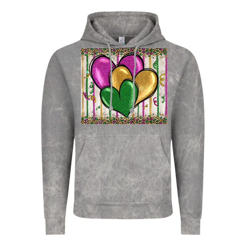 Mardi Gras Heart Vintage Hoodie by BarkalooDesign | Teevron