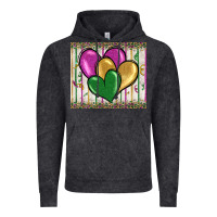 Vintage Black mardi gras heart Vintage Hoodie - BarkalooDesign