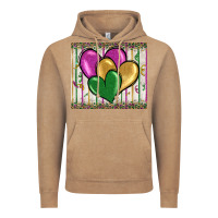 Vintage Coffee mardi gras heart Vintage Hoodie - BarkalooDesign