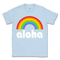 Dusty Blue Aloha Rainbow Hawaii 808 Island Hawaiian Classic Tee - linhVisuals