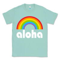 Seafoam Aloha Rainbow Hawaii 808 Island Hawaiian Classic Tee - linhVisuals