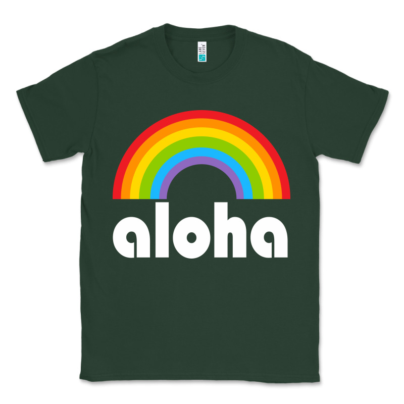 Aloha Rainbow Hawaii 808 Island Hawaiian Classic Tee by linhVisuals | Teevron