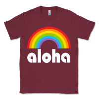 Burgundy Aloha Rainbow Hawaii 808 Island Hawaiian Classic Tee - linhVisuals