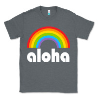 Charcoal Heather Aloha Rainbow Hawaii 808 Island Hawaiian Classic Tee - linhVisuals