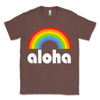 Chestnut Aloha Rainbow Hawaii 808 Island Hawaiian Classic Tee - linhVisuals