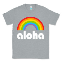Heather Grey Aloha Rainbow Hawaii 808 Island Hawaiian Classic Tee - linhVisuals