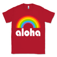 Red Aloha Rainbow Hawaii 808 Island Hawaiian Classic Tee - linhVisuals