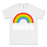 White Aloha Rainbow Hawaii 808 Island Hawaiian Classic Tee - linhVisuals