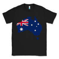 Black Australia Map Flag Drawing Line Art Classic Tee - linhVisuals