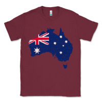 Burgundy Australia Map Flag Drawing Line Art Classic Tee - linhVisuals