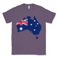 Lavender Australia Map Flag Drawing Line Art Classic Tee - linhVisuals