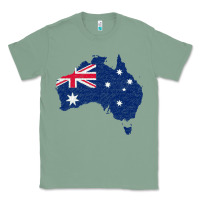 Sage Australia Map Flag Drawing Line Art Classic Tee - linhVisuals
