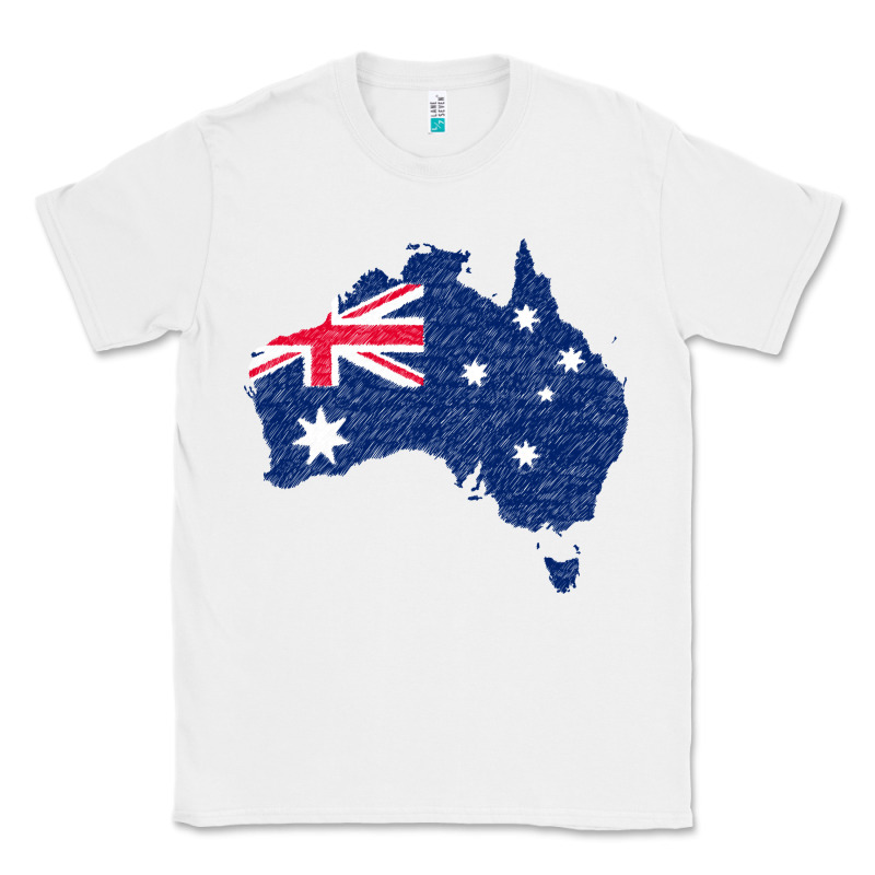 Australia Map Flag Drawing Line Art Classic Tee by linhVisuals | Teevron