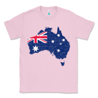 Bubblegum Pink Australia Map Flag Drawing Line Art Classic Tee - linhVisuals