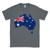 Charcoal Heather Australia Map Flag Drawing Line Art Classic Tee - linhVisuals