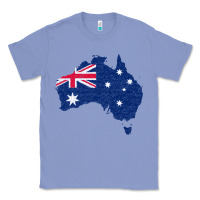 Colony Blue Australia Map Flag Drawing Line Art Classic Tee - linhVisuals