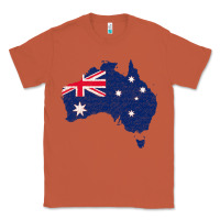 Copper Australia Map Flag Drawing Line Art Classic Tee - linhVisuals