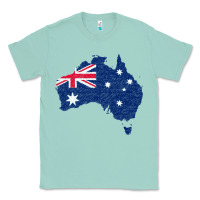 Seafoam Australia Map Flag Drawing Line Art Classic Tee - linhVisuals