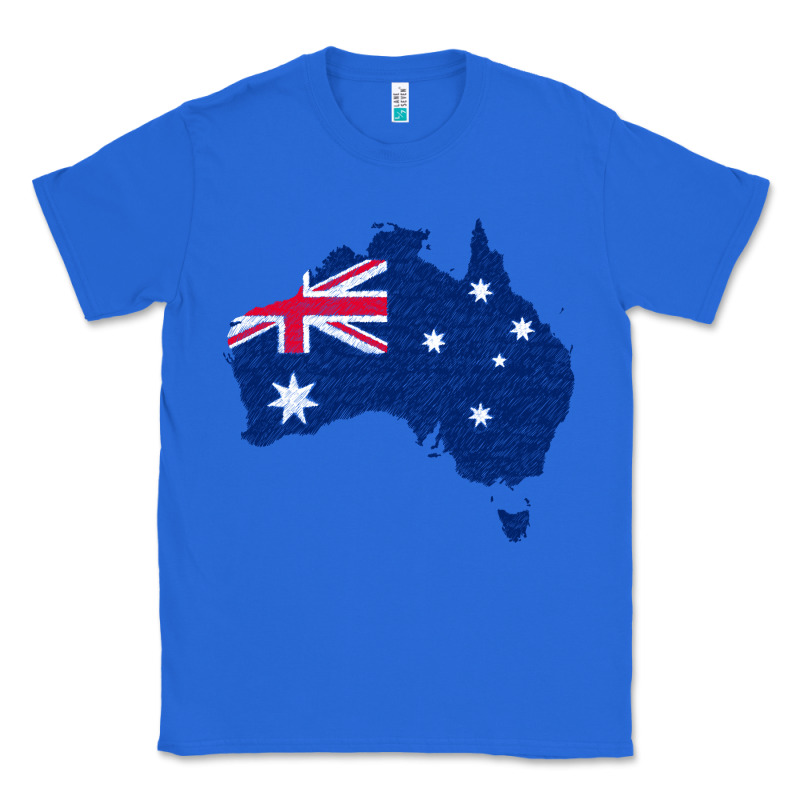 Australia Map Flag Drawing Line Art Classic Tee by linhVisuals | Teevron