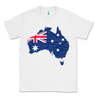 White Australia Map Flag Drawing Line Art Classic Tee - linhVisuals