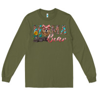 Army Green mama bear with mama and baby Long Sleeve Tee - Artiststas