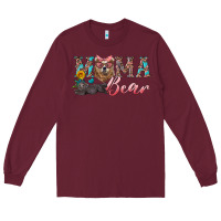 Burgundy mama bear with mama and baby Long Sleeve Tee - Artiststas