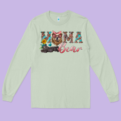 Mama Bear With Mama And Baby Long Sleeve Tee Designed By Artiststas