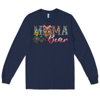 Navy mama bear with mama and baby Long Sleeve Tee - Artiststas