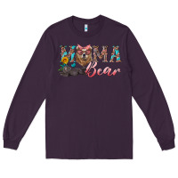 Plum mama bear with mama and baby Long Sleeve Tee - Artiststas