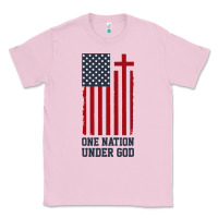 Bubblegum Pink american flag one nation under god Classic Tee - linhVisuals