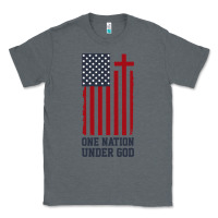 Charcoal Heather american flag one nation under god Classic Tee - linhVisuals