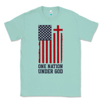 Seafoam american flag one nation under god Classic Tee - linhVisuals