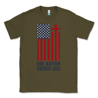 Army Green american flag one nation under god Classic Tee - linhVisuals