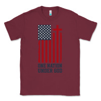 Burgundy american flag one nation under god Classic Tee - linhVisuals