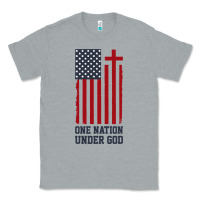 Heather Grey american flag one nation under god Classic Tee - linhVisuals