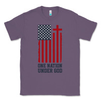 Lavender american flag one nation under god Classic Tee - linhVisuals