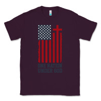 Plum american flag one nation under god Classic Tee - linhVisuals