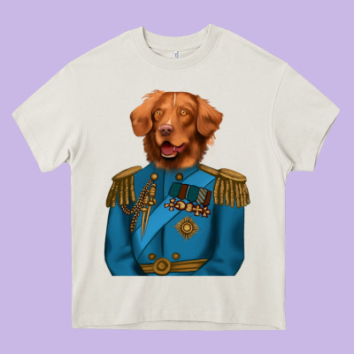 Golden Retriever Dog Portrait,custom Pet Portraits,renaissance Dog Heavy Core Tee Designed By Ranaportraitstore
