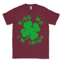 Burgundy kiss me im irish funny saint patrick day womens Classic Tee - linhVisuals