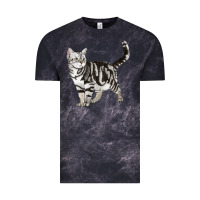 Cloud Black American Shorthair Cat Vintage Tee - LillyAllenDesigns