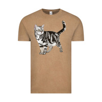 Vintage Coffee American Shorthair Cat Vintage Tee - LillyAllenDesigns