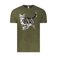 Vintage Olive American Shorthair Cat Vintage Tee - LillyAllenDesigns