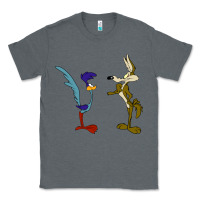 Charcoal Heather coyote and the road runner Classic Tee - linhVisuals