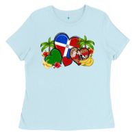 Baby Blue dominican republic hearts Ladies Tee - Artiststas