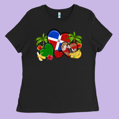 Dominican Republic Hearts Ladies Tee Designed By Artiststas