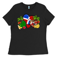 Black dominican republic hearts Ladies Tee - Artiststas