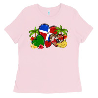 Bubblegum Pink dominican republic hearts Ladies Tee - Artiststas