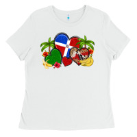 White dominican republic hearts Ladies Tee - Artiststas